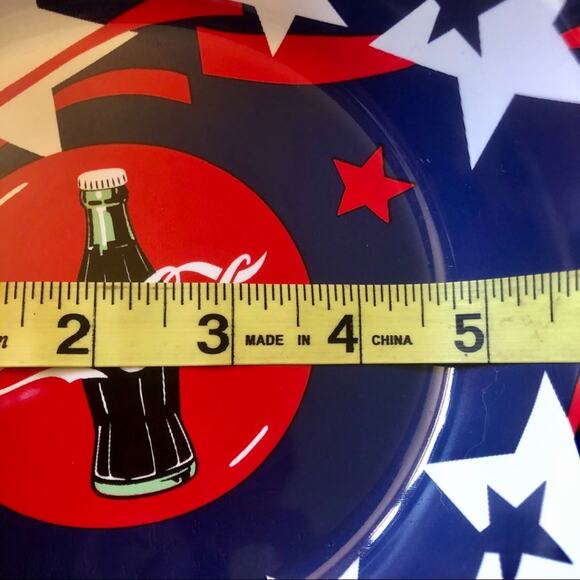 Coca-Cola Patriotic Plasticware Tray, 2-Plates, 2-Bowls, Chip dip Tray Bundle - Picture 9 of 13